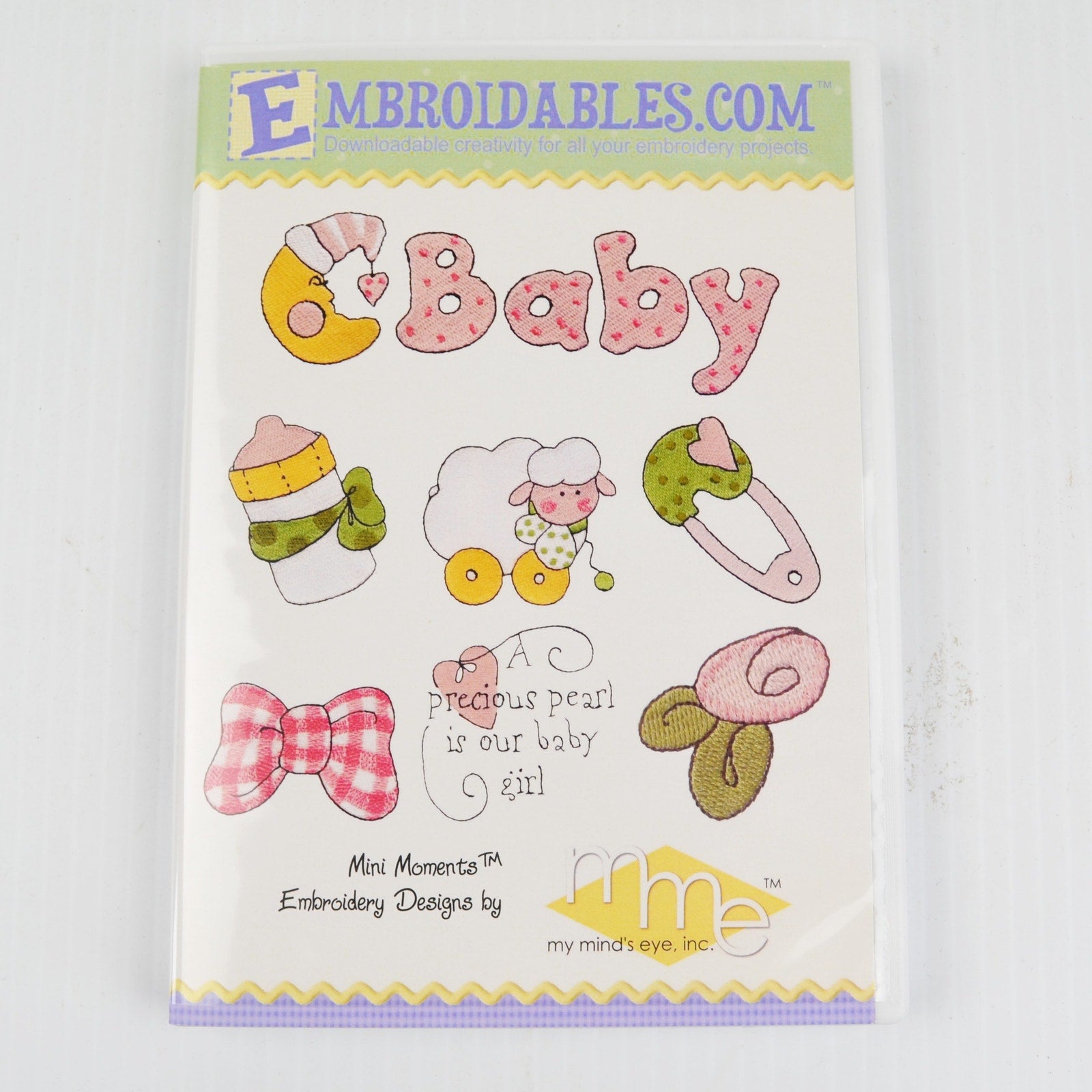 Baby Girl Designs Machine Embroidery CD - Mini Moments Embroidery Designs