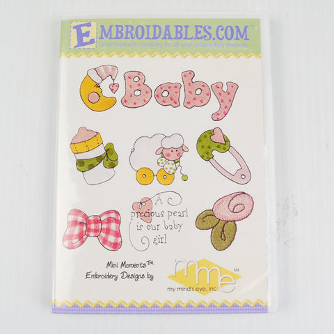 Baby Girl Designs Machine Embroidery CD - Mini Moments Embroidery Designs