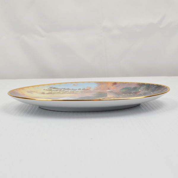 Thomas Kinkade "Light of Peace" 1997 Bradford Exchange Oval Wall Plate 16095C