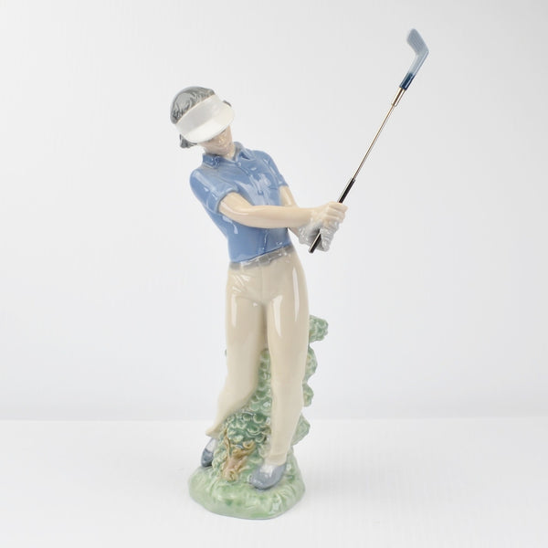 Vintage Lladro NAO Porcelain "Fore!" Golfer Figurine Golf Swing 451 Spain 1985