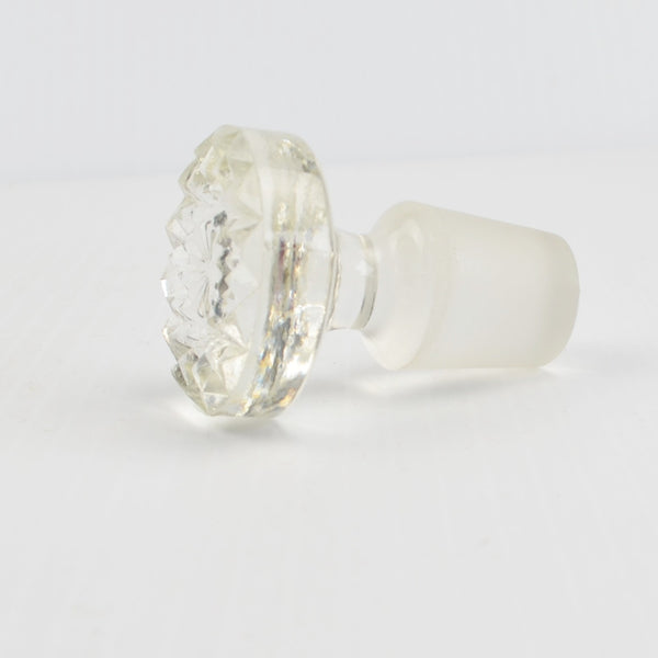 Vintage Crystal Cut Glass Decanter Bottle Stopper - Topper Only, Round 2.25"