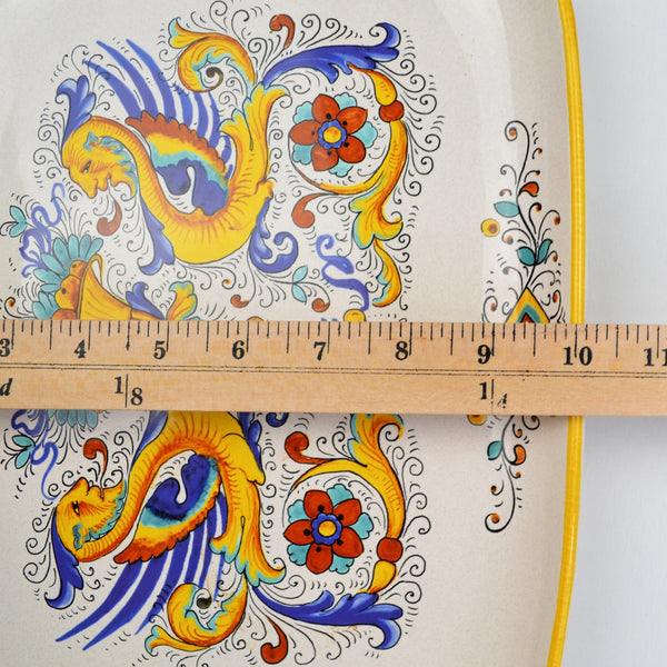 Deruta Italy Serving Platter Raffaellesco Yellow Dragon Ceramica Nova 13.75”
