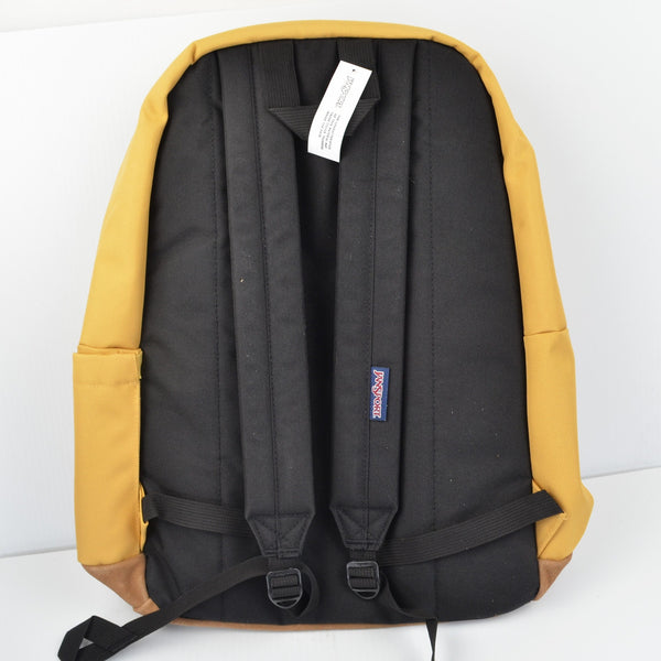 JanSport Right Pack Backpack Daypack Padded 15" Laptop Curry Leather Bottom