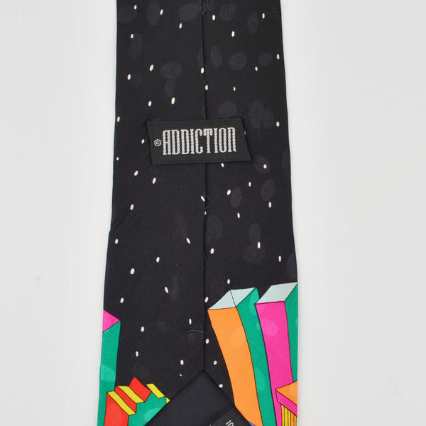 Addiction Mens Necktie Silk Christmas Tie - Santa Sleigh Christmas Eve Party