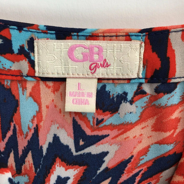 GB Girls Top - Multi Color - Aztec Pattern - Size Large - Colorful Shirt