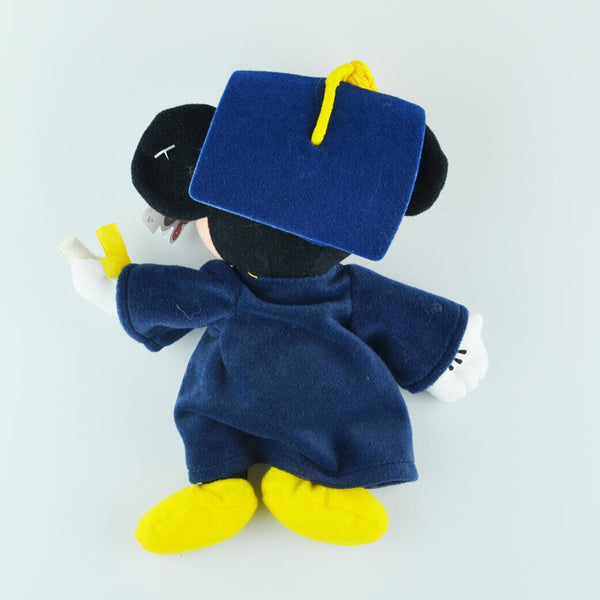 Disney Parks Mickey Mouse Graduation 8" Beanie Plush - Cap Gown Diploma - NWT