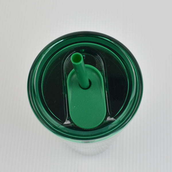 Starbucks Green Venti Tumbler Cup Double Wall 24 Oz With Straw And Lid