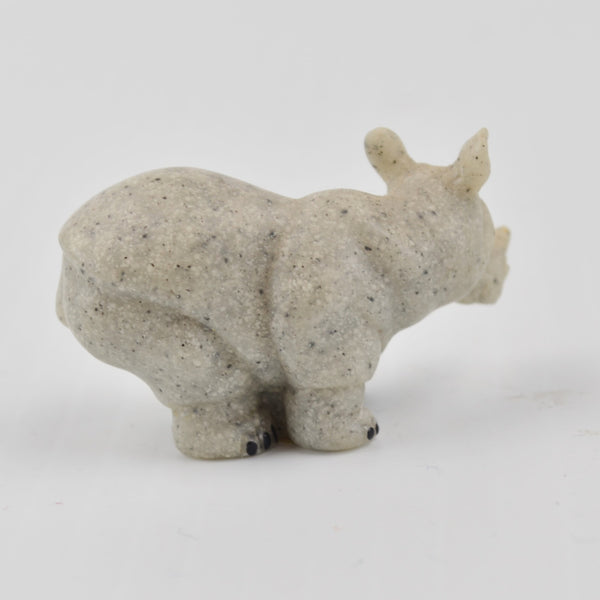Second Nature Design Quarry Critters Mini Rhino Figurines 3 Rhinoceros - RARE