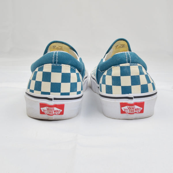 Vans Classic Slip On Sneakers Checker Board Blue & White Men’s 8.5 Women’s 10