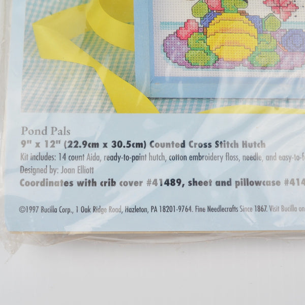 Bucilla Baby Collection Cross-Stitch Kit - Pond Pals w/ Wood Frame #41490 - NEW