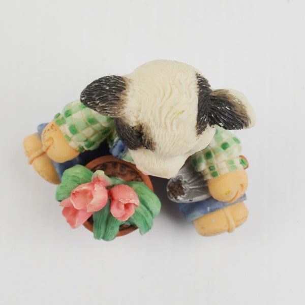 Mary’s Moo Moos “Bloom Where You Are Planted” 1994 Enesco Cow Flowers Figurine