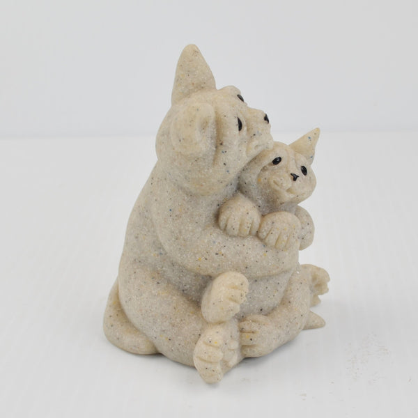 Second Nature Design Quarry Critters Cats Celine Cleo Hugging Cat Figurine 2001