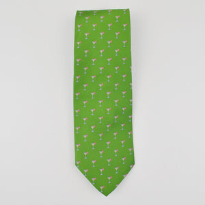 Brooks Brothers Mens Tie Silk - Martini Print - Ribbed Texture Cocktail - USA