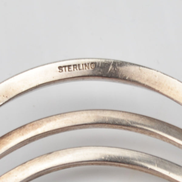 Sterling Silver Wavy Cuff Bracelet - Quadruple Band 6.5" Bracelet - 26g
