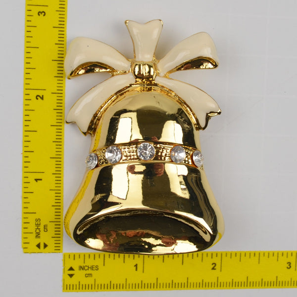 Bell Brooch - Scarf Pin, Pendant, Ornament Gold Tone - Christmas Home Interiors