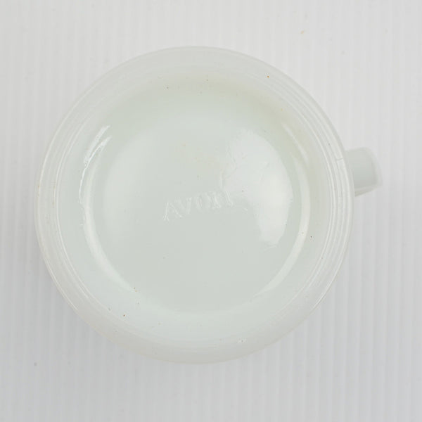 Iron Horse Shaving Mug Train Engine Vintage Milk Glass Complete Avon After Shave
