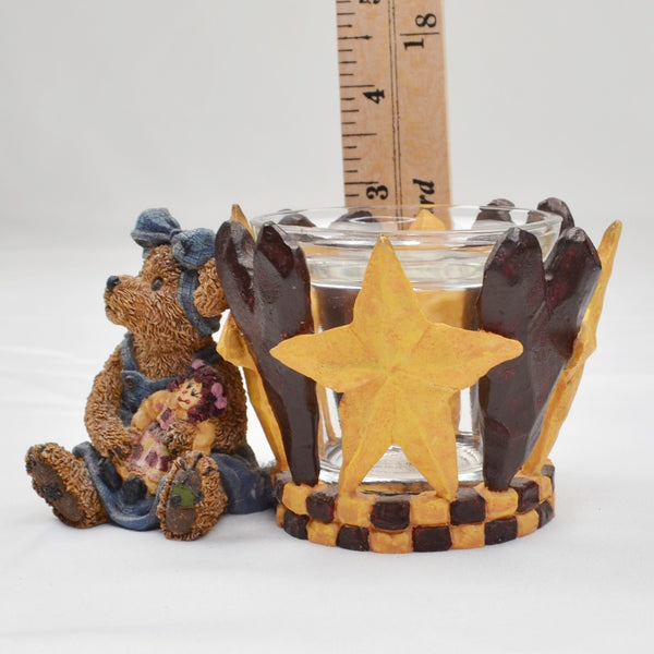Boyds Bears Sally Quignapple w/Annie Candle Votive Holder - Ole Friends Are Best