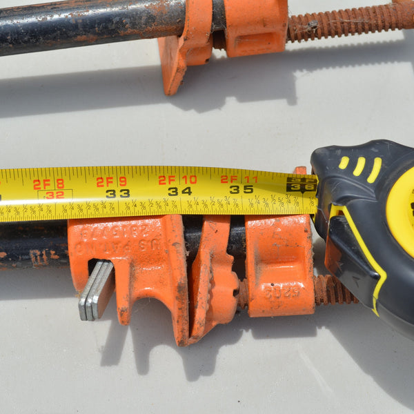 Lot of 4 Pipe Clamps Various Lengths - VIntage 3/4"