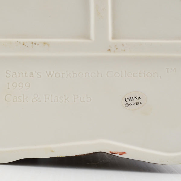 Santa's Workbench Collection Victorian Cast & Flask Pub 1999 - New LED Light