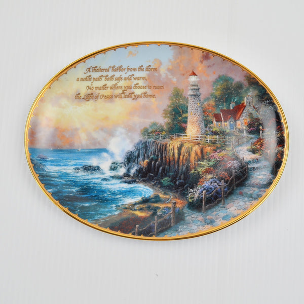 Thomas Kinkade "Light of Peace" 1997 Bradford Exchange Oval Wall Plate 16095C