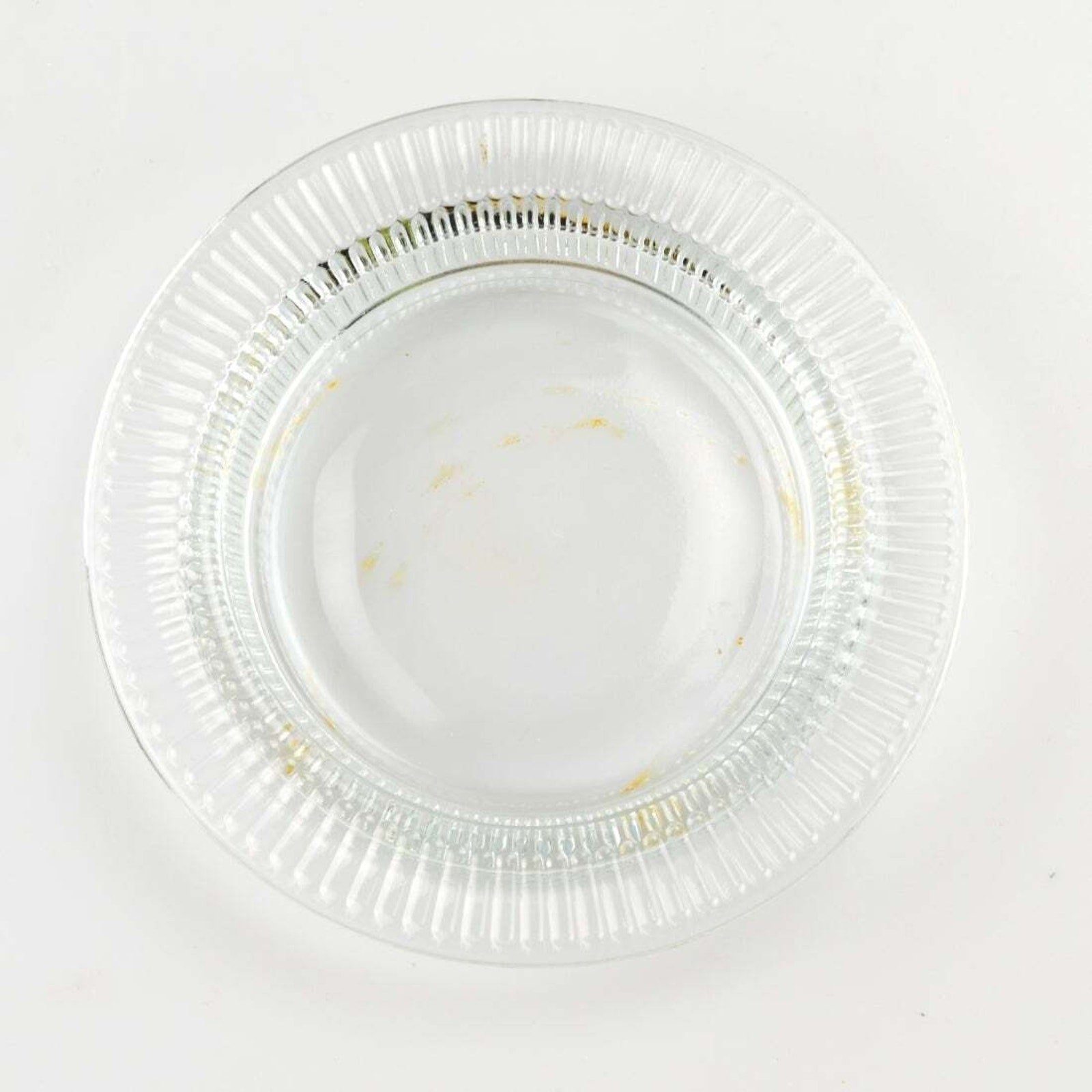 Vintage Ribbed Glass Wine Coaster / Ashtray - Clear - Open 4.5"