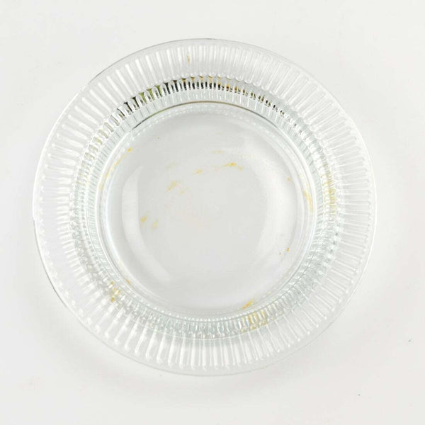Vintage Ribbed Glass Wine Coaster / Ashtray - Clear - Open 4.5"