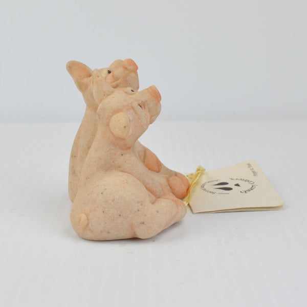 Second Nature Design Quarry Critters Pepper & Posh Pig Figurine - with Tag 2000