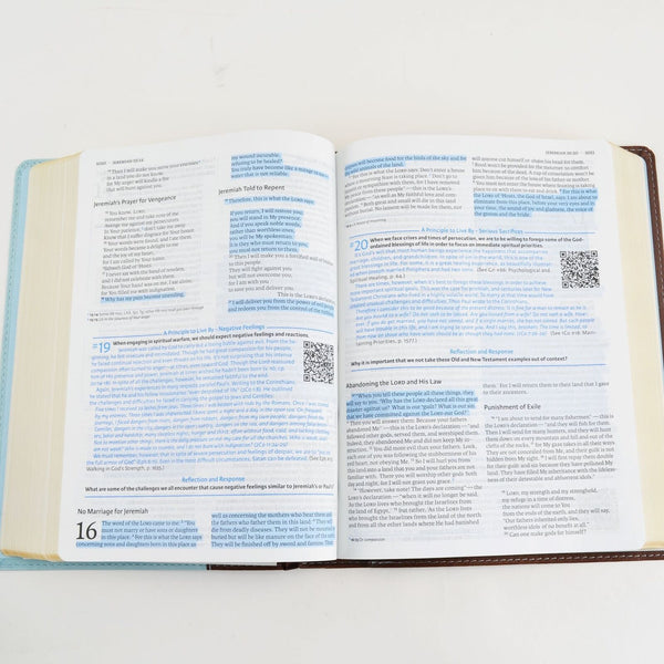 Life Essentials Study Bible - Blue Brown Duotone - Signed by Gene Getz - NEW
