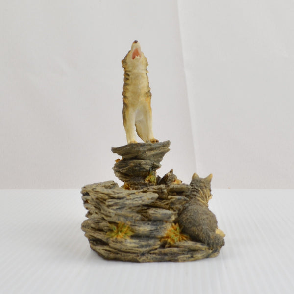 Wolf Pack Family Figurine Candle Holder Woodland Scene Wolf Pups by Westland