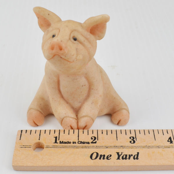 Second Nature Design Quarry Critters Petunia Pig - Sitting Pig Figurine 2000