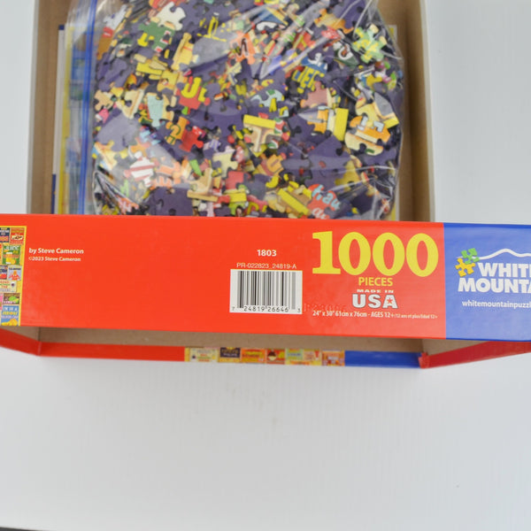 White Mountain Food & Drink Puns Puzzle 1000 Piece Premium Jigsaw 100% Complete