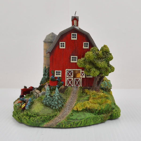 2001 Franklin Mint Coca-Cola "Rural Refreshment" Barn Sculpture - Silo, Tractor