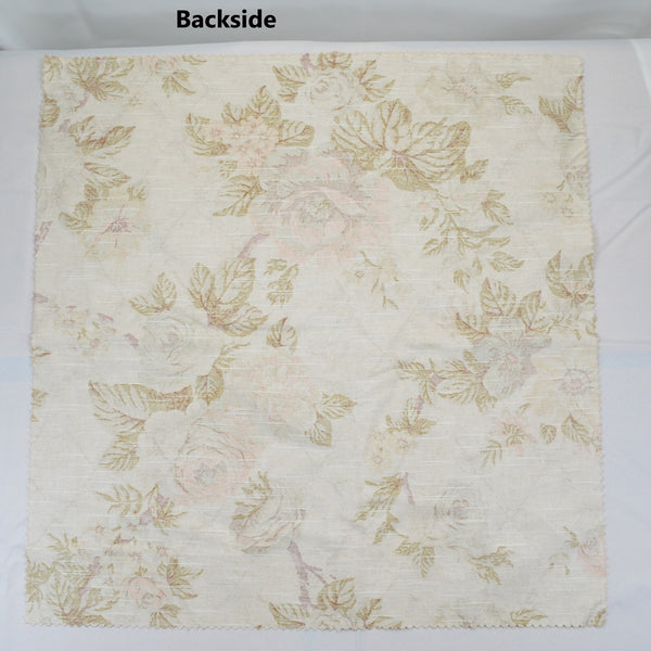 Covington Eleanors Garden Rose Beige Drapery Fabric Valerie-16 Remnant 26"