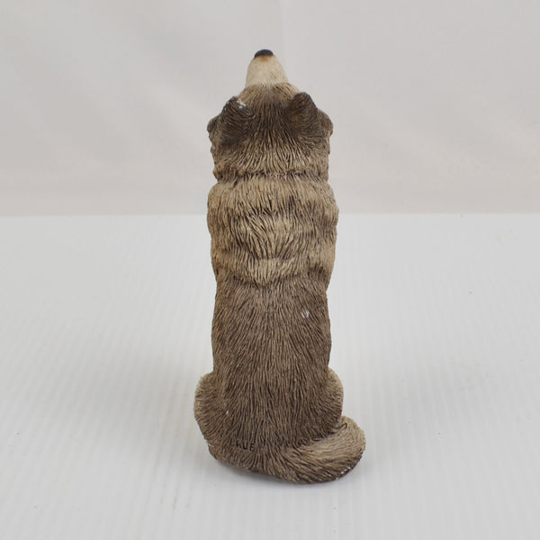 Vintage Sandra BRUE Gray Wolf Howling Sculpture  5 1/2" by Sandicast 1995