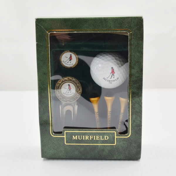 Muirfield Scotland Golf Ball, Divot Tool, Marker, Tees Set - Scottish Red Golfer