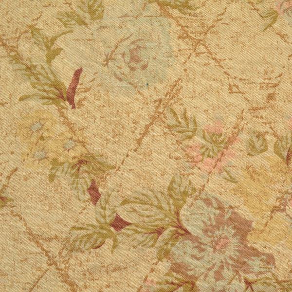 Covington Eleanors Garden Rose Beige Drapery Fabric Valerie-16 Remnant 26"