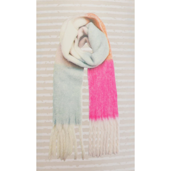 Scarf by Modern Expressions Pink/Orange/White Super Soft Scarf Wrap A Round NIB