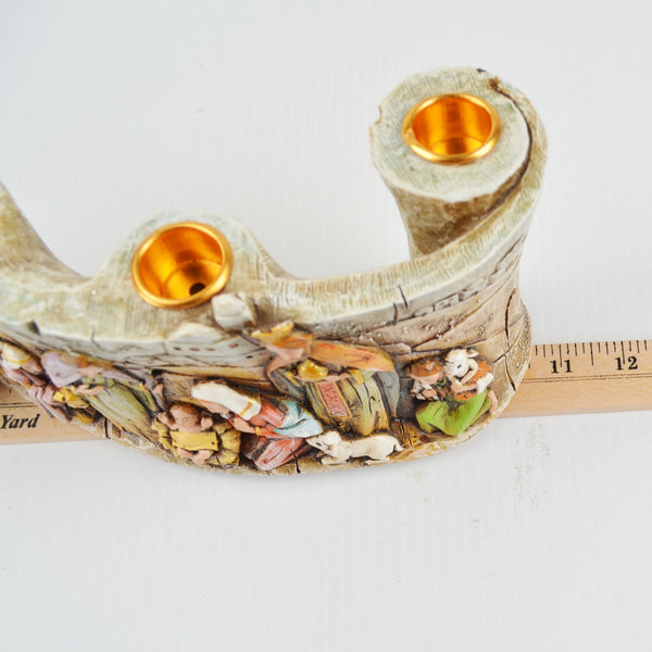 Nativity Scene 3D Embossed Scroll Design Advent Candle Holder - Christmas Decor