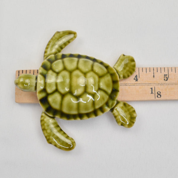 Vintage Studio Art Pottery Sea Turtle Figurine Hawaiian Handmade Miniature 4"