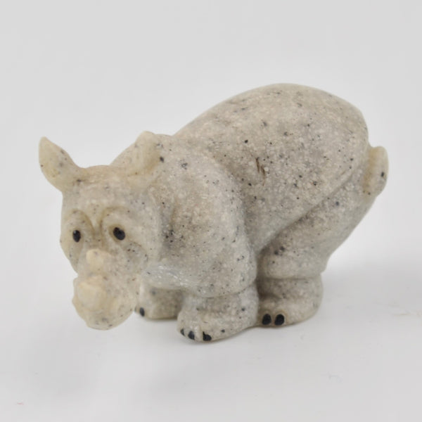 Second Nature Design Quarry Critters Mini Rhino Figurines 3 Rhinoceros - RARE