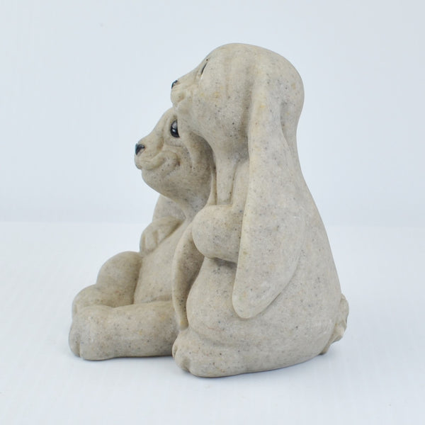 Second Nature Design Quarry Critters Rachel Roni - Hugging Bunnies Figurine 2001