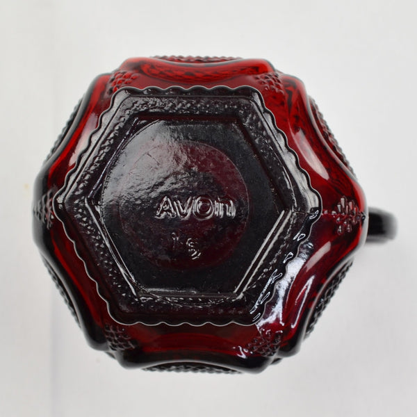 Vintage Avon Cape Cod Ruby Red Glass Cruet Bottle With Stopper - Oil / Vinegar