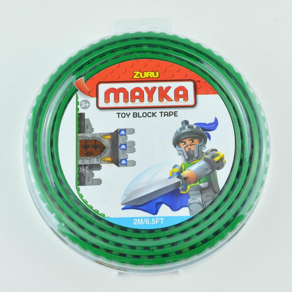 Lot of 9 Zuru Mayka Toy Block Tape - For LEGOs - 6.5ft - 2 Stud Roll - 3 Colors