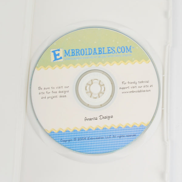America Designs Machine Embroidery CD - by My Minds Eye - Patriotic, USA