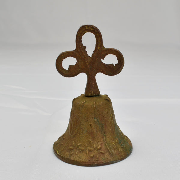 Vintage/Antique Small Hand Held Bronze Mission Church Bell Ringer with Clapper