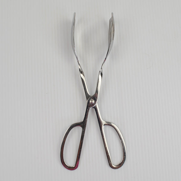 ONEIDA 18/8 Stainless Steel Salad Serving Tongs Scissor Style 10” Spoon/Flatedge