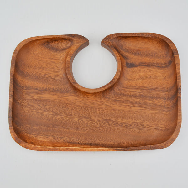 Acacia Wood Canape Tray 10" Appetizer Cocktail Party Wine Holder - Set of 4