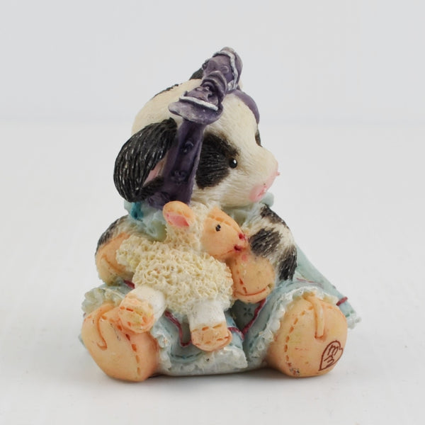 Mary’s Moo Moos “Moo Moo Had A Little Lamb” 1994 Enesco Girl Cow Lamb Figurine