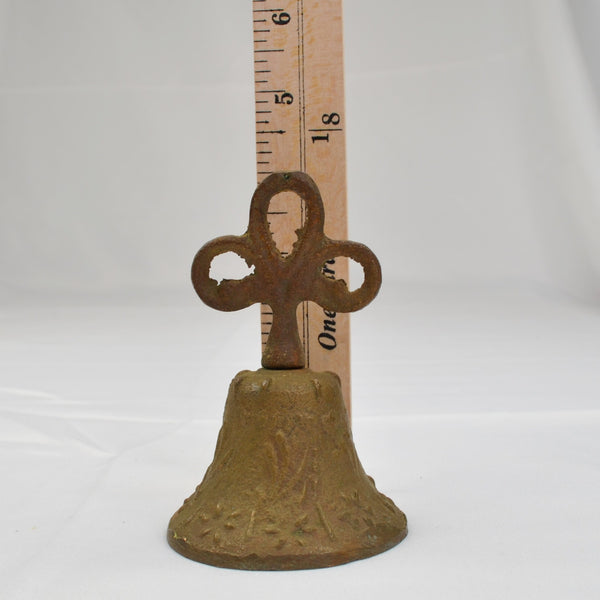 Vintage/Antique Small Hand Held Bronze Mission Church Bell Ringer with Clapper