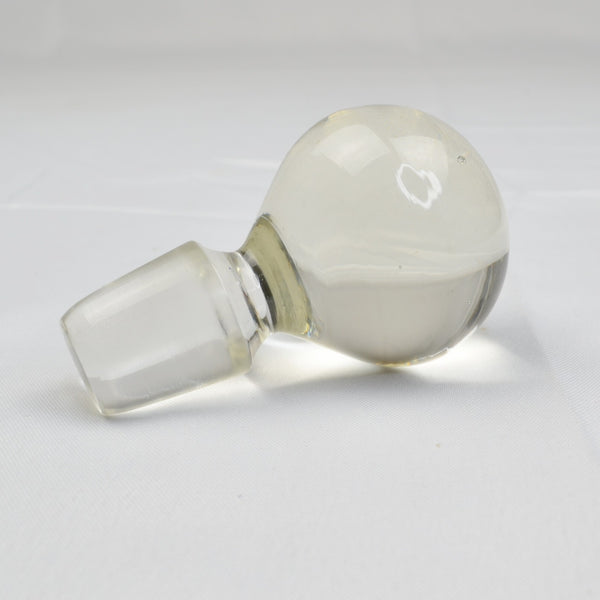 Vintage Clear Glass Crystal Ball Bottle Stopper / Decanter Topper